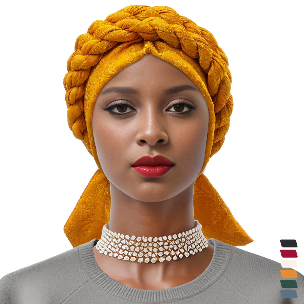 Double Braid Turban Cap Women Cancer Chemo Caps Beanie Head Wrap African Braid Halo Bonnet Hair Loss Cover Mujer