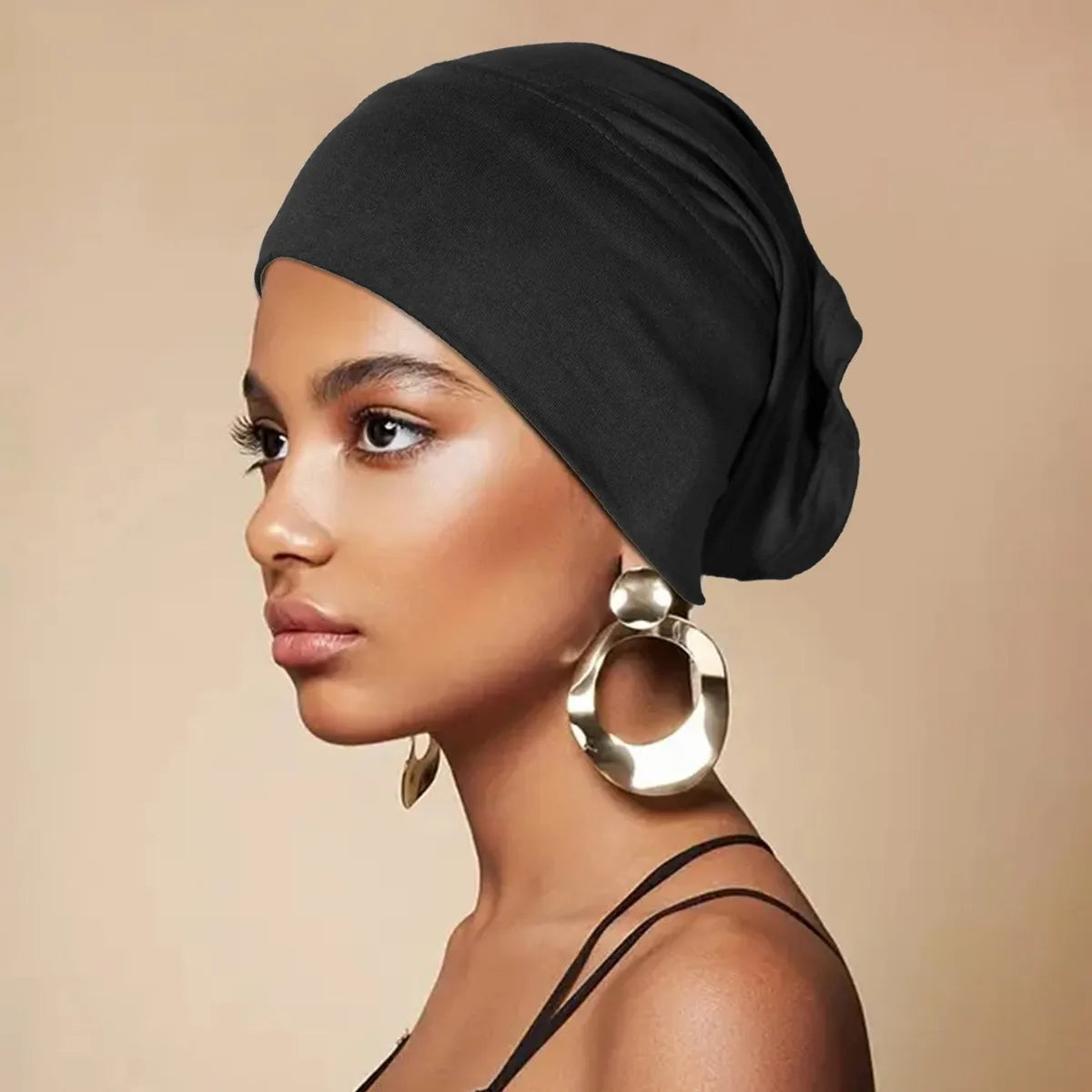 Fashion Women Inner Hijab Tube Muslim Cap Bonnet Plain Islamic Underscarf Bamboo Jersey Undercaps Female Turban Bonnet Round